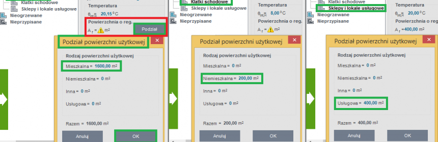 Podział powierzchni użytkowej